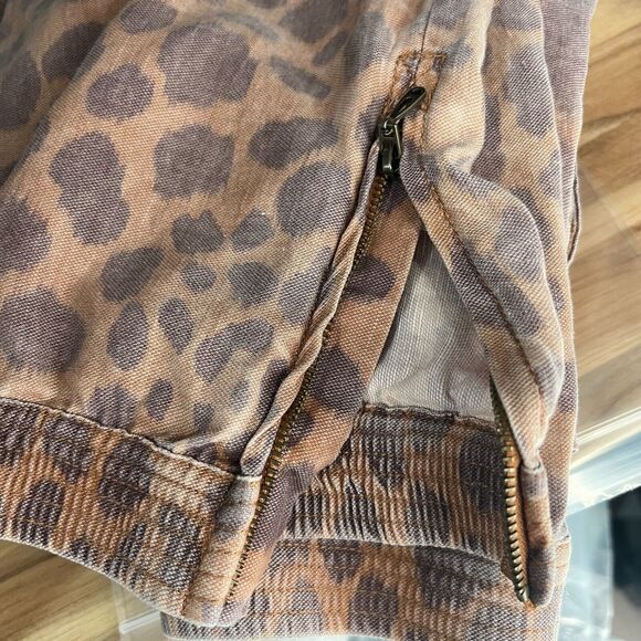 Anthropologie Pant Womens 8 Tamarind Toruser Animal Print Boho Linen Blend - Picture 6 of 9